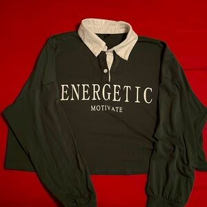 Shein “Energetic” Rugby Crop Top